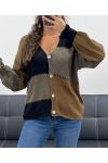 GILET IN MAGLIA MULTICOLOR CHIC AH5162 NERO