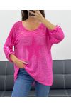 CAMISETA BIMATERIAL STAR LACE PE1696 FUSHIA
