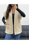 2-POCKET JACKET WITH SOFT PILE AH5143 BEIGE