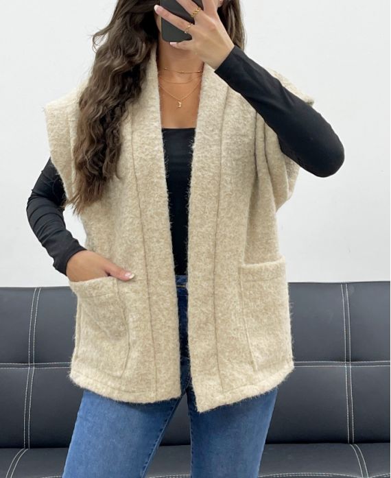 2-POCKET JACKET WITH SOFT PILE AH5143 BEIGE