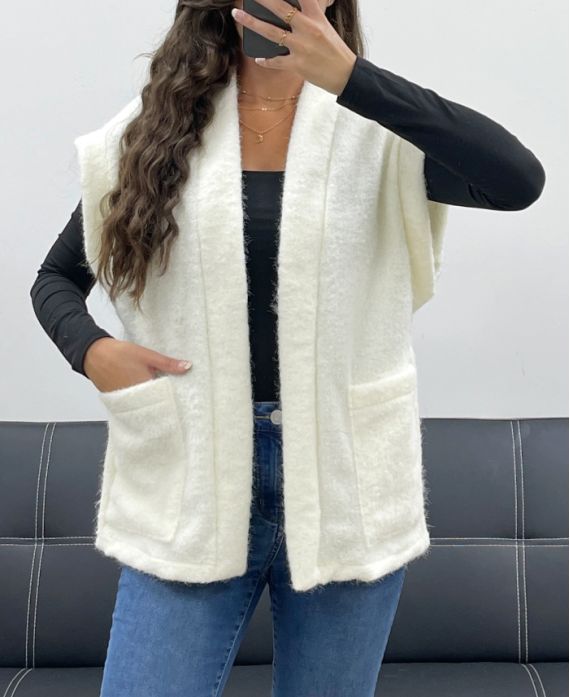 2-POCKET JACKET WITH SOFT PILE AH5143 WHITE