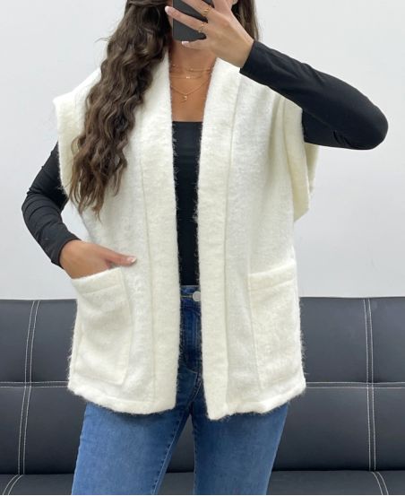 2-POCKET JACKET WITH SOFT PILE AH5143 WHITE