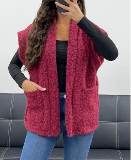 VESTE 2 POCHES A POILS DOUX AH5143 BORDEAUX