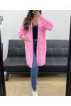 MID-LENGTH KNIT VEST 2 POCKETS PE5133 PINK