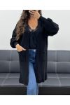 MID-LENGTH KNIT VEST 2 POCKETS PE5133 BLACK