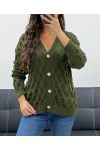 STRUCTURED EFFECT KNIT VEST PE5132 KAKI