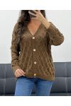 STRUCTURED EFFECT KNIT VEST PE5132 CHOCOLATE