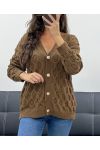 STRUCTURED EFFECT KNIT VEST PE5132 CHOCOLATE