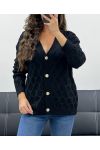 STRUCTURED EFFECT KNITTED VEST PE5132 BLACK