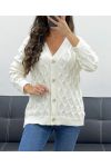 STRUCTURED EFFECT KNIT VEST PE5132 WHITE