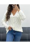 STRUCTURED EFFECT KNIT VEST PE5132 WHITE
