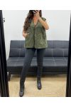 2-POCKET SLEEVELESS JACKET PE5112 KHAKI