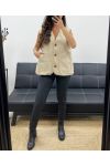 2-POCKET SLEEVELESS JACKET PE5112 BEIGE