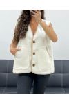 GIACCA SMANICATA 2 TASCHE PE5112 BIANCO