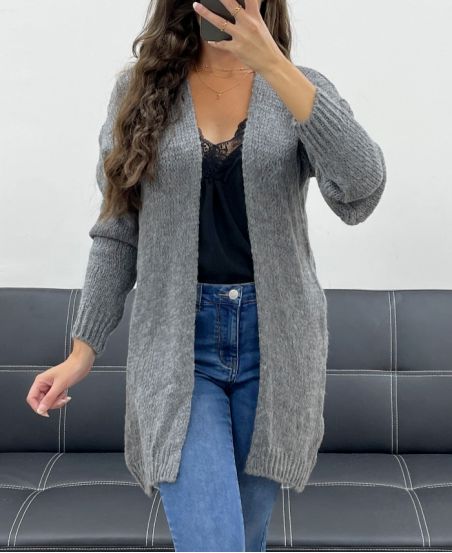 SOFT WOOL MID-LENGTH VEST PE5121 GREY