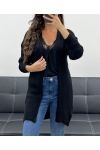 SOFT WOOL MID-LENGTH CARDIGAN PE5121 BLACK