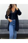 SOFT WOOL MID-LENGTH CARDIGAN PE5121 BLACK