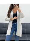 SOFT MID-LENGTH WOOL CARDIGAN PE5121 ECRU