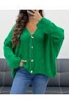 SOFT OVERSIZED VEST WITH GOLD BUTTONS PE5149 GREEN