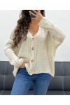SOFT OVERSIZED VEST WITH GOLD BUTTONS PE5149 BEIGE