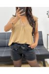LOOSE CAMISOLE LACE TOP AH255020 CAMEL