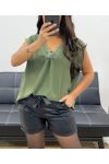 LOOSE CAMISOLE LACE TOP AH255020 KHAKI