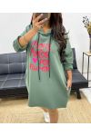 VESTIDO SUDADERA SUELTO MÁS AMOR 2 BOLSILLOS AH255027 CAQUI