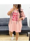 LOOSE MORE AMOR AH255027 ABITO FELPA ROSA 2 TASCHE