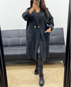 LONG COAT 2 POCKETS AH255035 BLACK