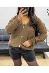 KNITTED CARDIGAN WITH BUTTONS AH255022 CHOCOLATE