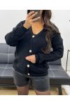 KNITTED VEST WITH BUTTONS AH255022 BLACK