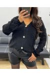KNITTED VEST WITH BUTTONS AH255022 BLACK