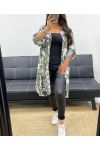 VESTIDO CAMISERO OVERSIZE DE CAMUFLAJE PE0373 BLANCO