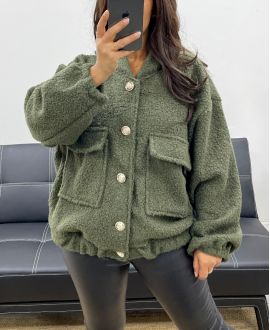 KURTKA Z DUŻYMI KIESZENIAMI AH255031 KHAKI