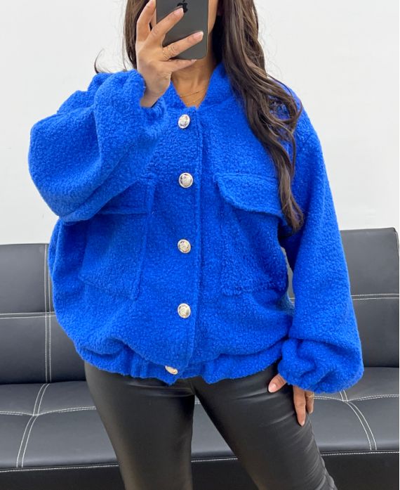 KURTKA Z DUŻYMI KIESZENIAMI AH255031 ROYAL BLUE