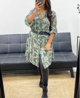 ABITO CHEMISIER OVERSIZE CAMOUFLAGE PE0373 KHAKI