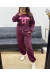 CONJUNTO DE SUDADERA LOS ANGELES + PANTALÓN BURDEOS AH255047