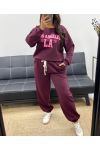 CONJUNTO DE SUDADERA LOS ANGELES + PANTALÓN BURDEOS AH255047