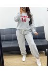 CONJUNTO DE SUDADERA LOS ANGELES + PANTALÓN GRIS AH255047