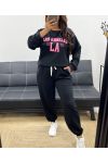 CONJUNTO SUDADERA LOS ANGELES + AH255047 PANTALÓN NEGRO