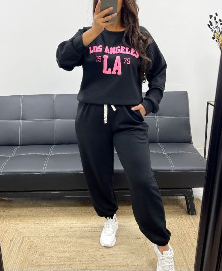 KOMPLET BLUZ LOS ANGELES + AH255047 SPODNIE CZARNE
