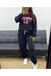 CONJUNTO SUDADERA LOS ANGELES + AH255047 PANTALÓN NEGRO