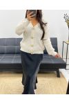 CARDIGAN FANTASIA CON BOTTONI AH255054 BEIGE