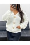 CARDIGAN FANTASIA CON BOTTONI AH255054 BIANCO