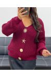 GILET A BOUTONS FANTAISIES AH255054 BURGUNDY