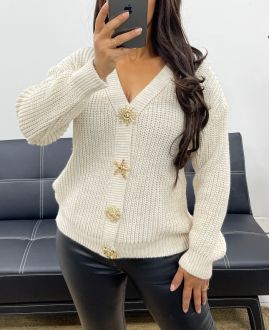 CARDIGAN FANTASIA CON BOTTONI AH255054 BEIGE