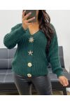 CARDIGAN FANTASIA CON BOTTONI AH255054 VERDE