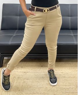 4-PAK SPODNIE + PASEK S-M-L-XL AH255052 CAMEL