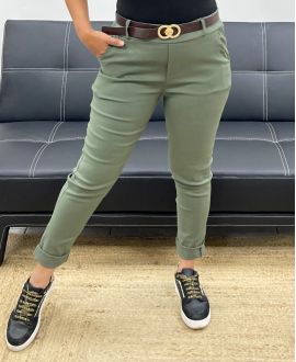 4-PAK SPODNIE + PASEK S-M-L-XL AH255052 KHAKI