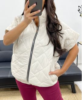 GESTEPPTE JACKE MIT REISSVERSCHLUSS AH255065 BEIGE